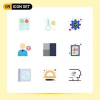 Editable Vector Line Pack of 9 Simple Flat Colors of analysis grid development user avatar Editable Vector Design Elements