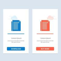 Document Note Report Paper  Blue and Red Download and Buy Now web Widget Card Template vector