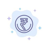 Business Currency Finance Indian Inr Rupee Trade Blue Icon on Abstract Cloud Background vector