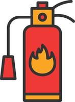 Fire Extinguisher Line Filled Icon vector