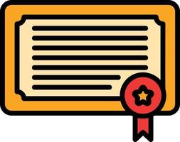 Certificate Line Filled Icon vector