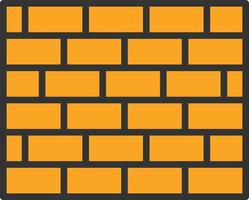 Brickwall Line Filled Icon vector