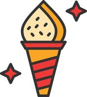 icono lleno de línea de helado vector