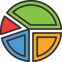 Pie Graph Line Filled Icon vector