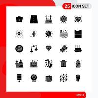 User Interface Pack of 25 Basic Solid Glyphs of black park road ferris wifi Editable Vector Design Elements