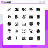 Universal Icon Symbols Group of 25 Modern Solid Glyphs of folder stitch chart sew modest Editable Vector Design Elements