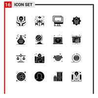 paquete de iconos vectoriales de stock de 16 signos y símbolos de línea para islam torre mesa mezquita imac elementos de diseño vectorial editables vector