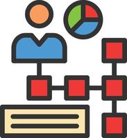 Organization Chart Line Filled Icon vector