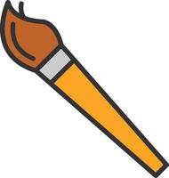 Paint Brush Line Filled Icon vector