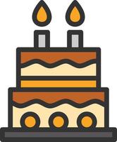 Cake Line Filled Icon vector