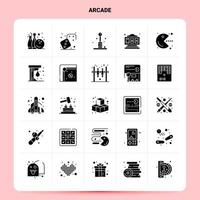 conjunto de iconos de arcade sólido 25 diseño de estilo de glifo vectorial conjunto de iconos negros diseño de ideas de negocios web y móvil ilustración vectorial vector