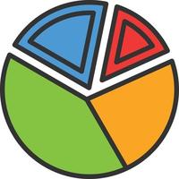 Pie Chart Line Filled Icon vector