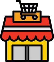 Store Line Filled Icon vector