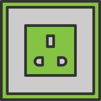 Power Socket Line Filled Icon vector