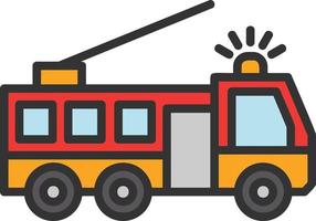 Fire Truck Line Filled Icon vector