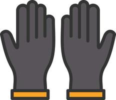 Hand Gloves Line Filled Icon vector