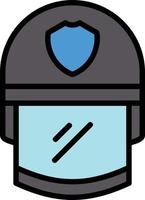 Police Helmet Line Filled Icon vector