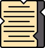 Old Paper Line Filled Icon vector