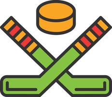 Ice Hockey Line Filled Icon vector