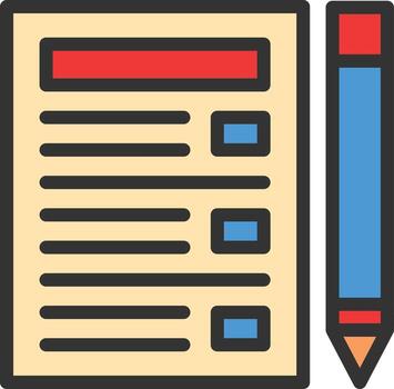 Task List Line Filled Icon vector