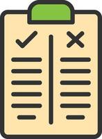 Pros and Cons Line Filled Icon vector