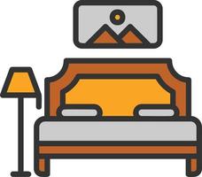 Bedroom Line Filled Icon vector