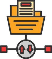 File Transfer Protocol Line Filled Icon vector