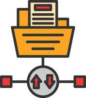 icono de línea de protocolo de transferencia de archivos vector