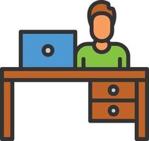 Workplace Line Filled Icon vector