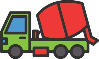 Mixer Truck Line Filled Icon vector