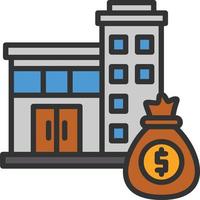 Capital Line Filled Icon vector