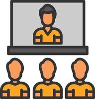 Video Conference Line Filled Icon vector