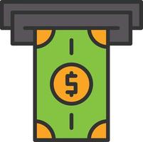 Money Withdrawal Line Filled Icon vector