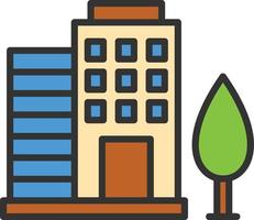 Building Line Filled Icon vector