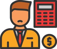 Accountant Line Filled Icon vector