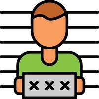 icono lleno de línea mugshot vector