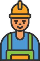 Builder Line Filled Icon vector