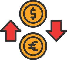 Currency Exchange Line Filled Icon vector