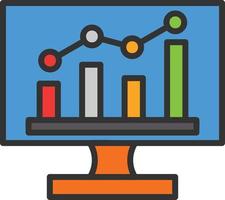 Monitoring Line Filled Icon vector