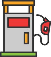 Fuel Station Line Filled Icon vector