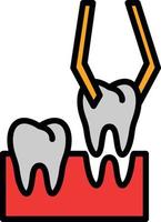 Teeth Extraction Line Filled Icon vector