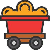 Mining Cart Line Filled Icon vector