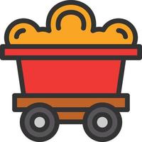 Mining Cart Line Filled Icon vector