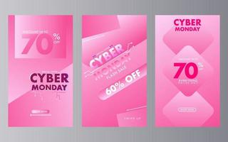 Cyber Monday Social Media Post Template Futuristic Style Pro Vector