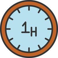 Hour Line Filled Icon vector