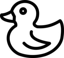 icono de línea de pato de goma vector