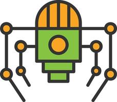 Nano Robot Line Filled Icon vector