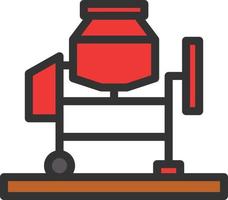 Concrete Mixer Line Filled Icon vector