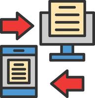 icono lleno de línea de transferencia vector