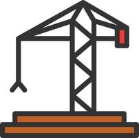 Crane Line Filled Icon vector